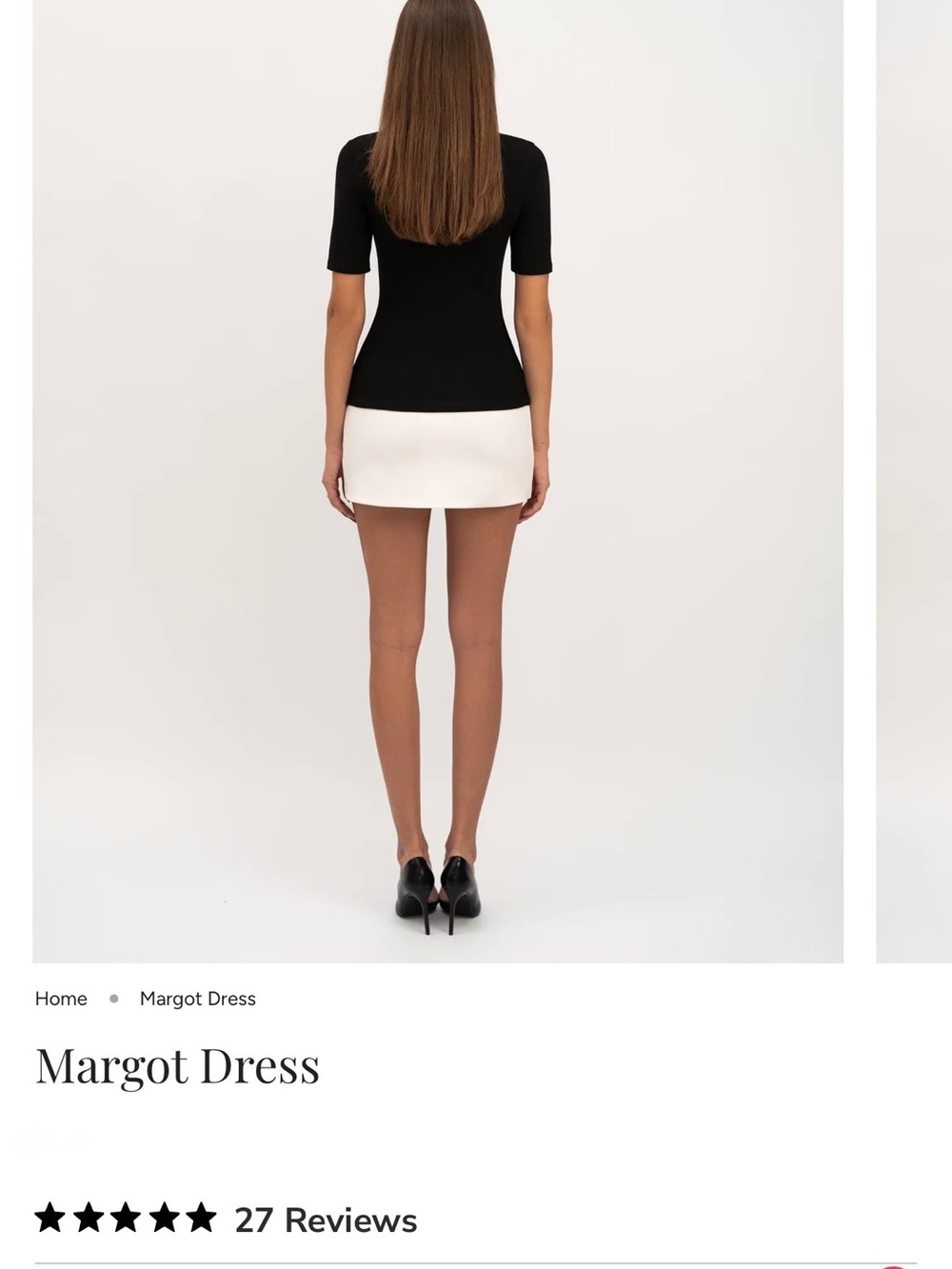 Margot Two-Tone Mini Dress - Black and White - Picture 4 of 6
